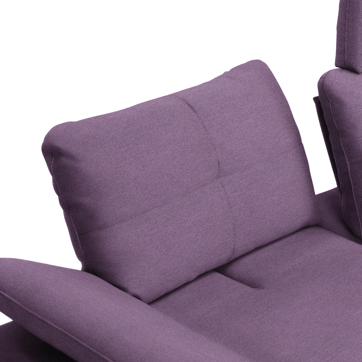 ECKSOFA in Webstoff Lila  - Lila/Schwarz, Design, Textil/Metall (301/179cm) - Chilliano