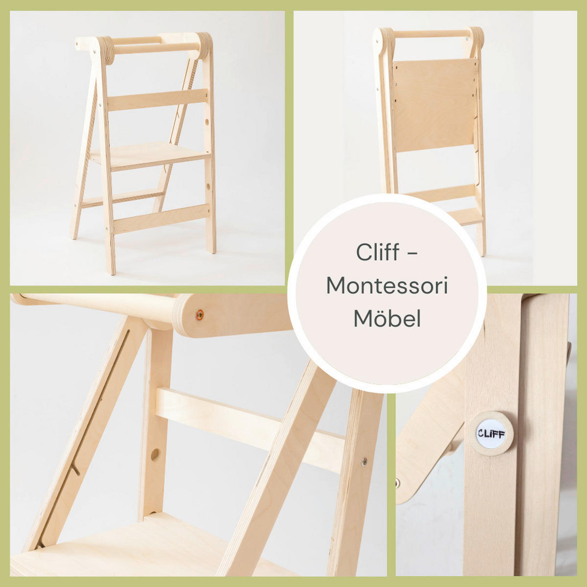 LERNTURM  - Birkefarben, Basics, Holz (44/55/85cm) - CLIFF