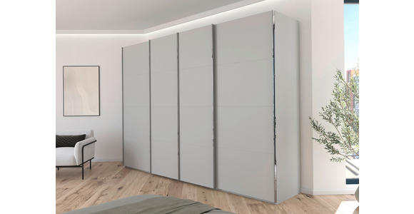 SCHWEBETÜRENSCHRANK 316/223/68 cm 4-türig Grau - Chromfarben/Grau, Design, Holzwerkstoff/Metall (316/223/68cm) - Novel