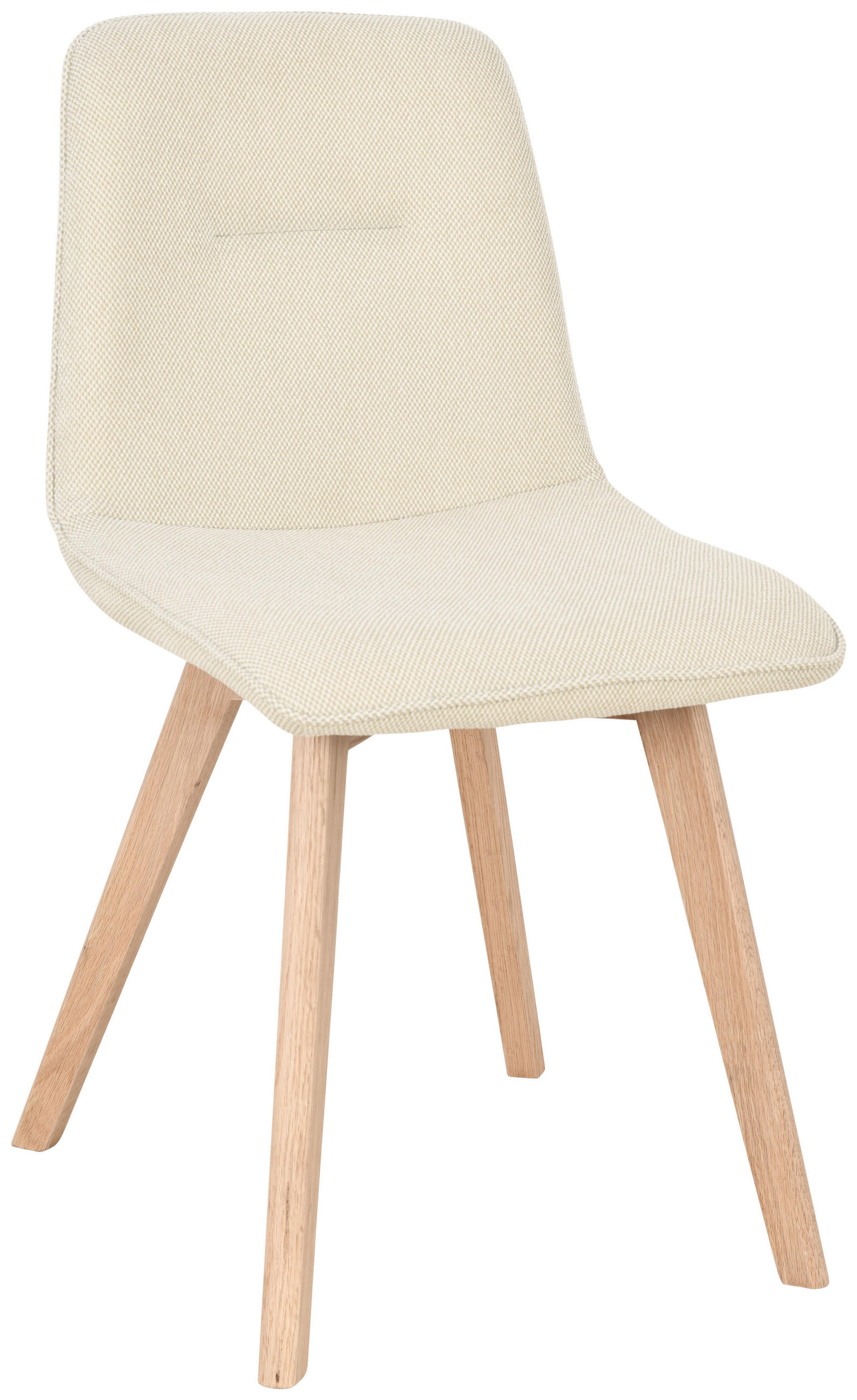 Scaun din lemn, textil, culoare lemn stejar, bej