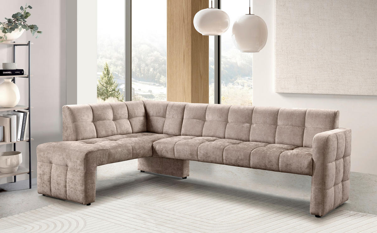 KLUPA KUTNA  bež  drvo, tekstil, drvni materijal      - bež/crna, Moderno, drvni materijal/drvo (245/157cm) - Livetastic