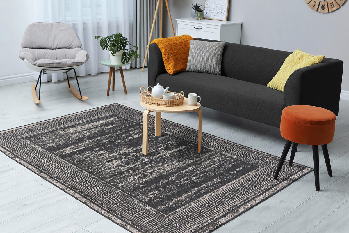 KOBEREC TKANÝ NA PLOCHO, 120/170 cm, šedá - šedá, Konvenční, textil (120/170cm)