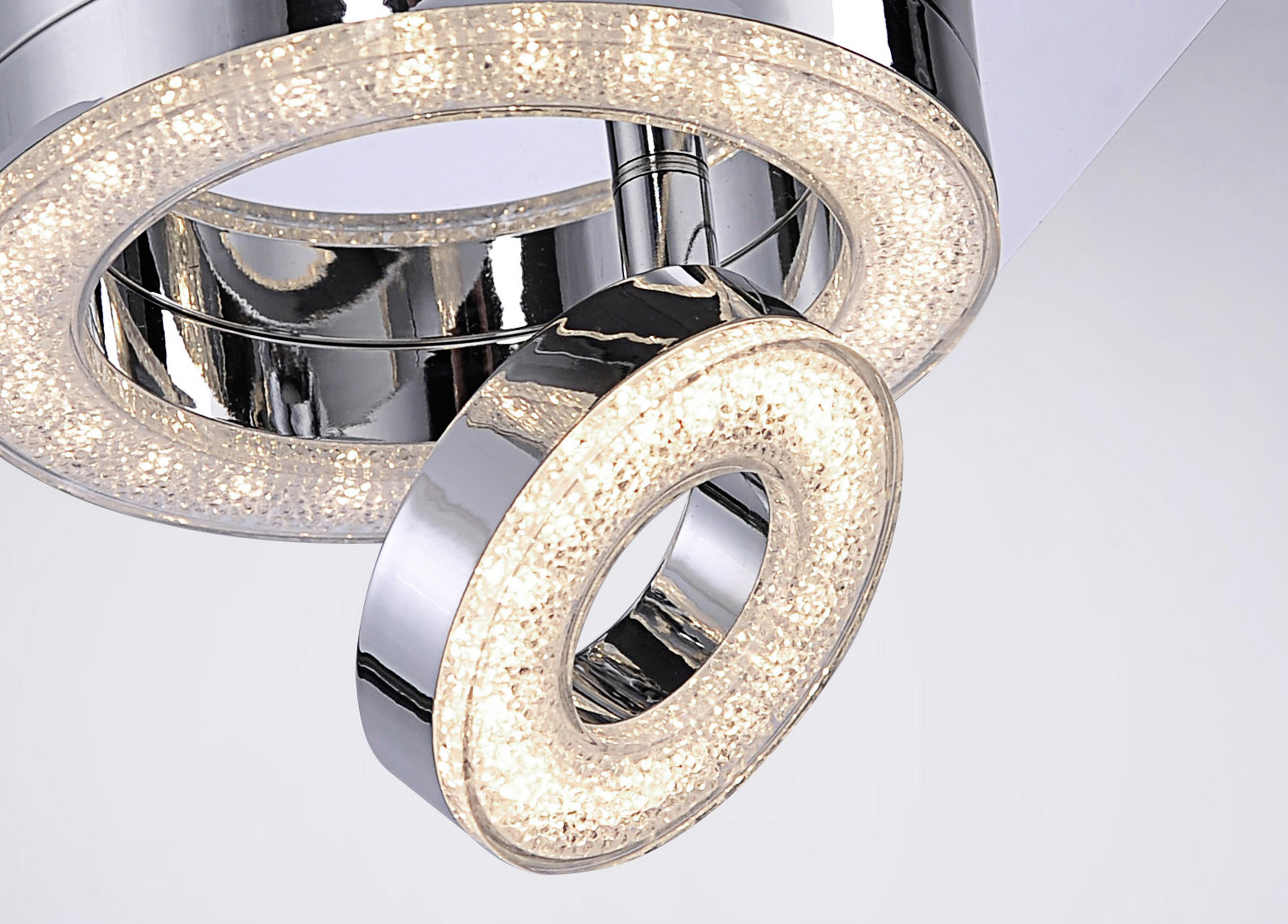 PLAFONIERĂ CU LED - culoare crom, Design, plastic/sticlă (17/17/13cm)
