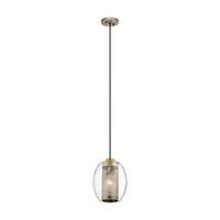 HÄNGELEUCHTE Elstead Asher 21.6/33.6 cm   - Silberfarben, Design, Glas/Metall (21.6/33.6cm) - Elstead Lighting