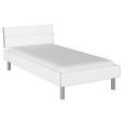 BETT 100/200 cm  in Weiß  - Alufarben/Weiß, Design, Metall (100/200cm) - Carryhome