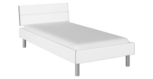 BETT 100/200 cm in Weiß - Alufarben/Weiß, Design, Metall (100/200cm) - Carryhome
