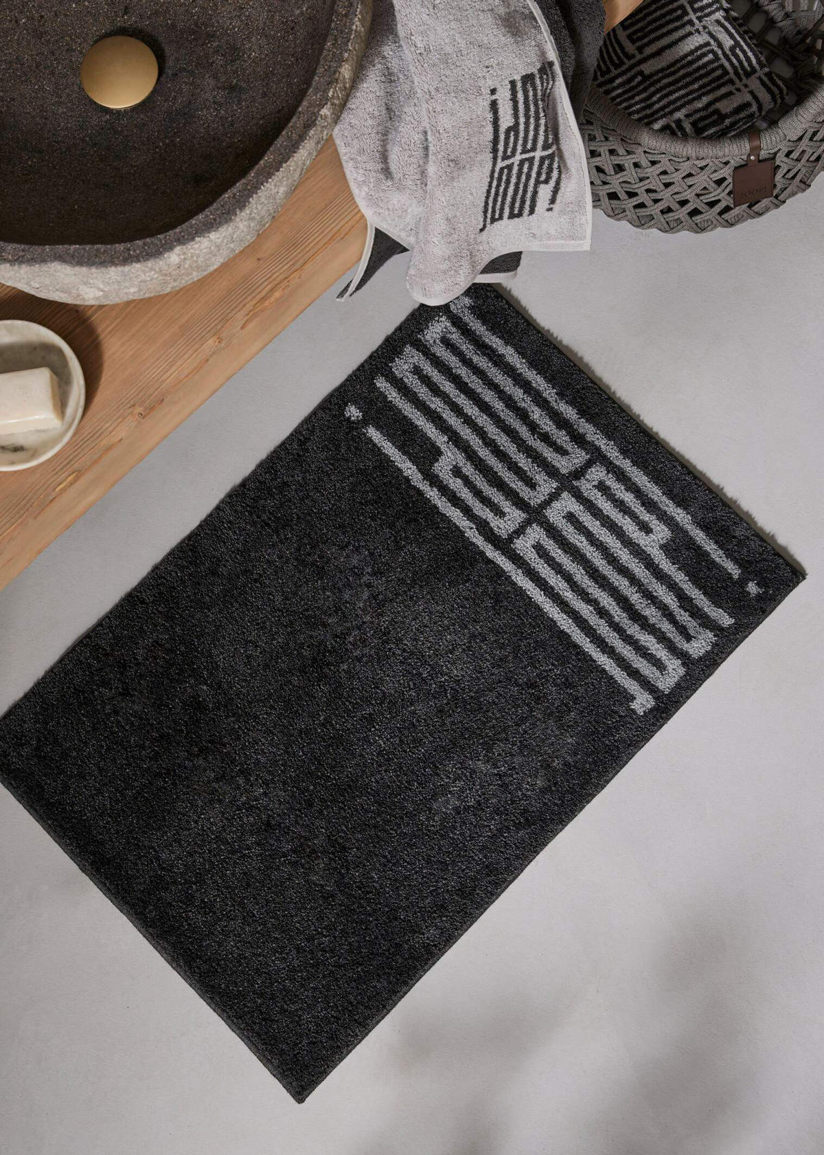 BADTEPPICH Bars Platinfarben 60/90 cm  - Platinfarben, Basics, Naturmaterialien/Textil (60/90cm) - Joop!