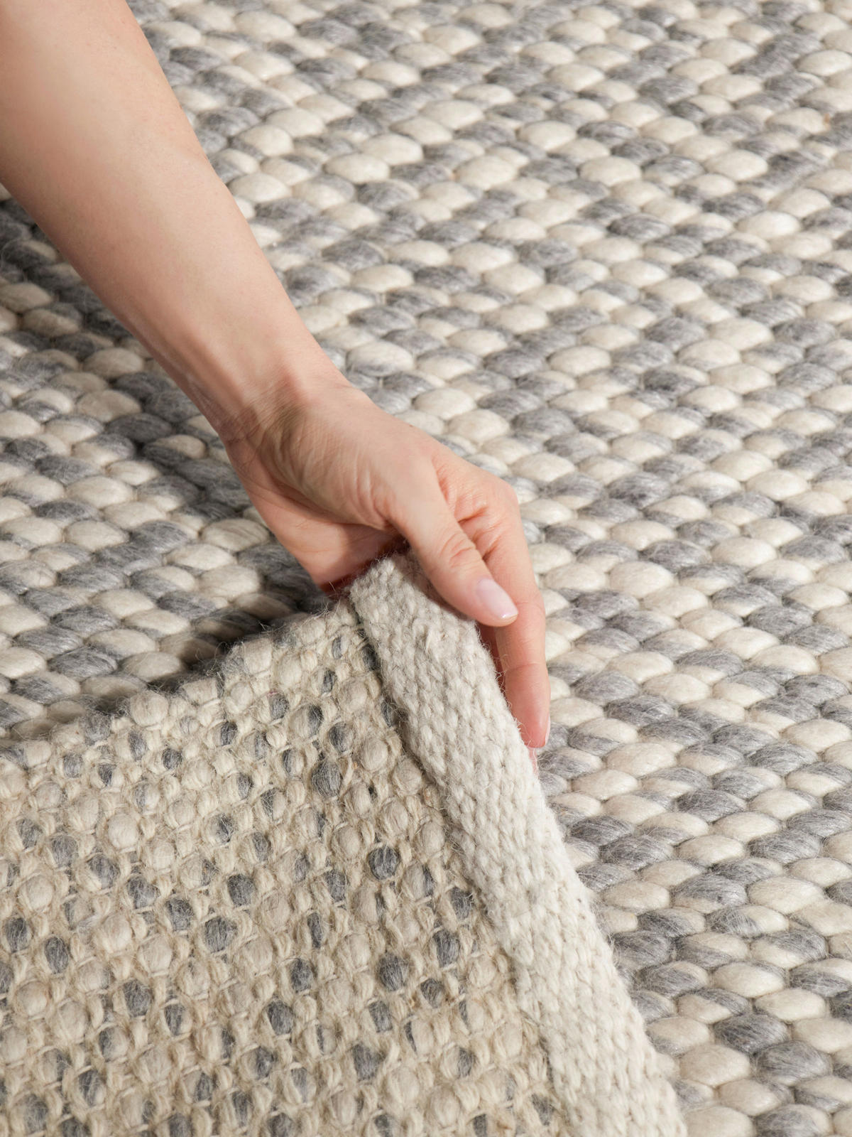 WOLLTEPPICH 160/230 cm Lyon Creme, Grau rechteckig  - Creme/Grau, Basics, Textil (160/230cm) - Elle Decoration