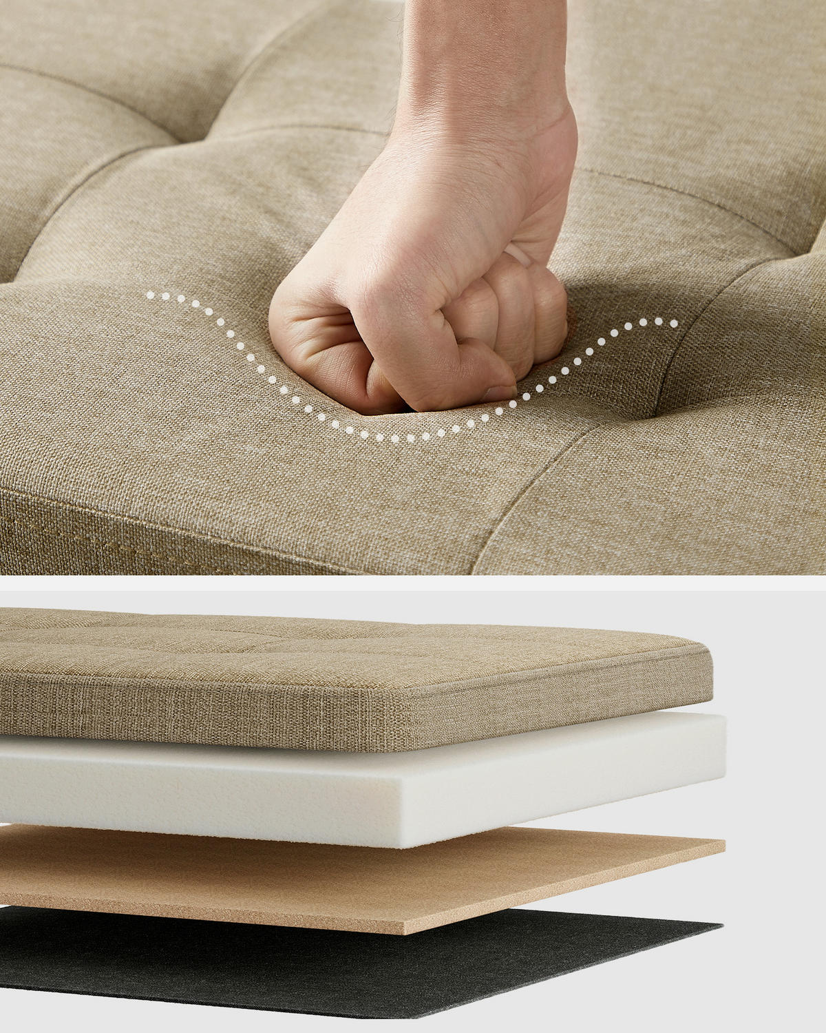 SITZBOX in Textil, Holzwerkstoff Beige  - Beige, Basics, Holzwerkstoff/Textil (110/38/38cm)