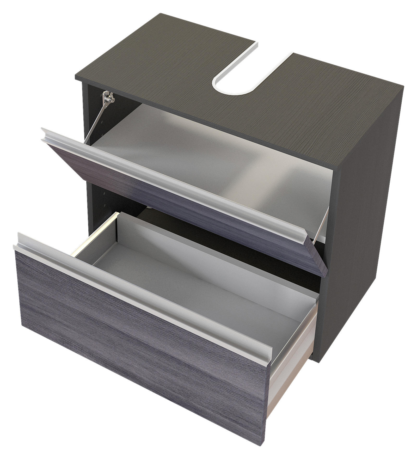 WASCHBECKENUNTERSCHRANK Silbereichenfarben - Silberfarben/Alufarben, Basics, Holzwerkstoff/Kunststoff (60/54/35cm) - MID.YOU