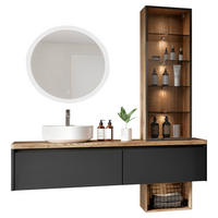 BADEZIMMER  in 155,2 cm  - Schwarz/Braun, MODERN, Glas/Keramik (155,2cm) - Celina Home