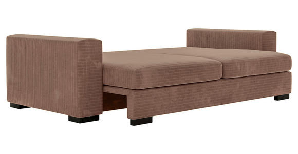 SCHLAFSOFA Flachgewebe Altrosa - Schwarz/Altrosa, KONVENTIONELL, Kunststoff/Textil (236/78/114cm) - Carryhome