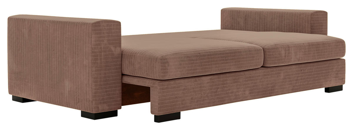 CANAPÉ-LIT in Flachgewebe Altrosa  - Schwarz/Altrosa, Konventionell, Kunststoff/Textil (236/78/114cm) - Carryhome