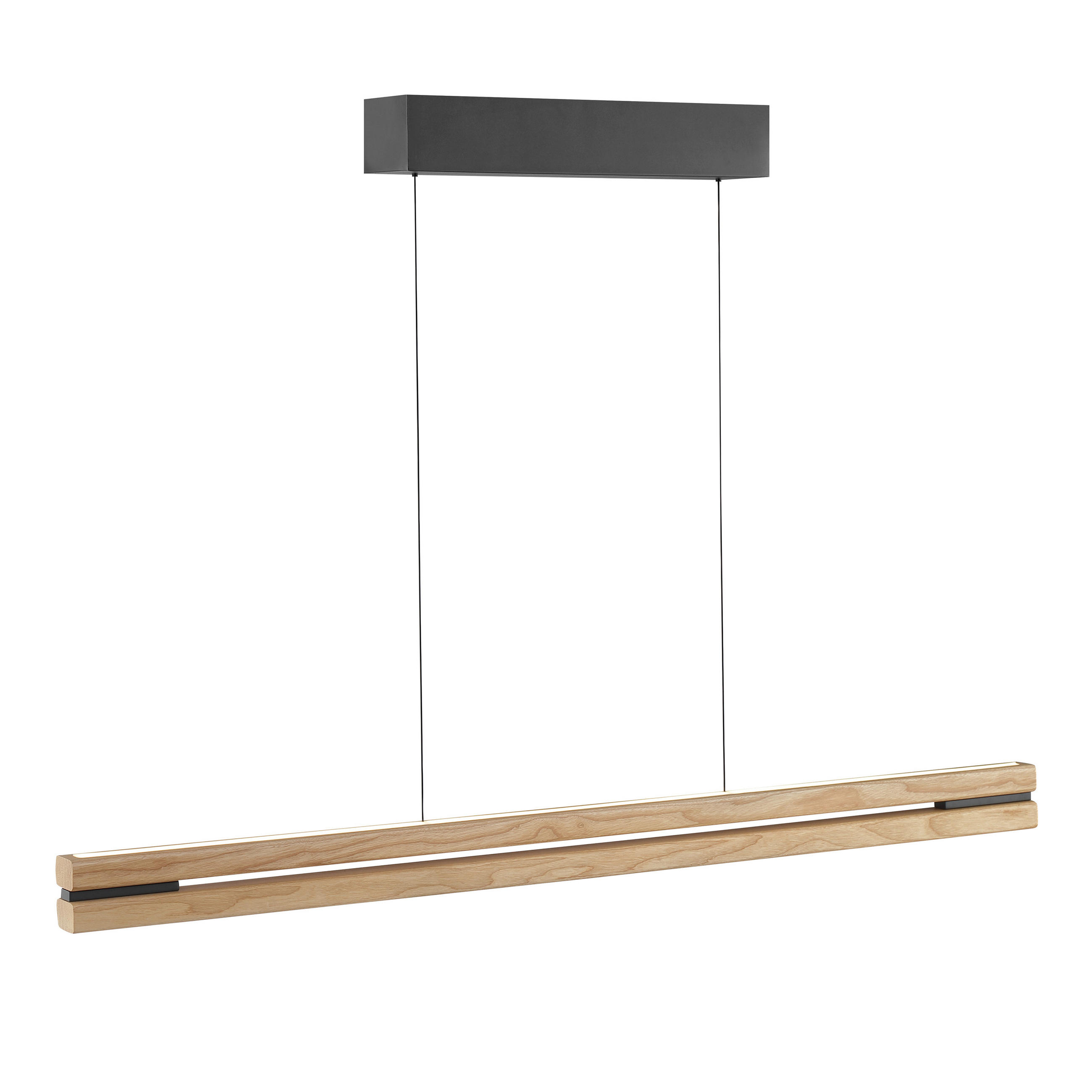 LED-HÄNGELEUCHTE Valona   - Eschefarben/Schwarz, Natur, Holz/Kunststoff (120/150/6,5cm) - Brilliant