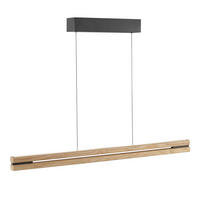 LED-HÄNGELEUCHTE  - Eschefarben/Schwarz, Natur, Holz/Kunststoff (120/150/6,5cm)