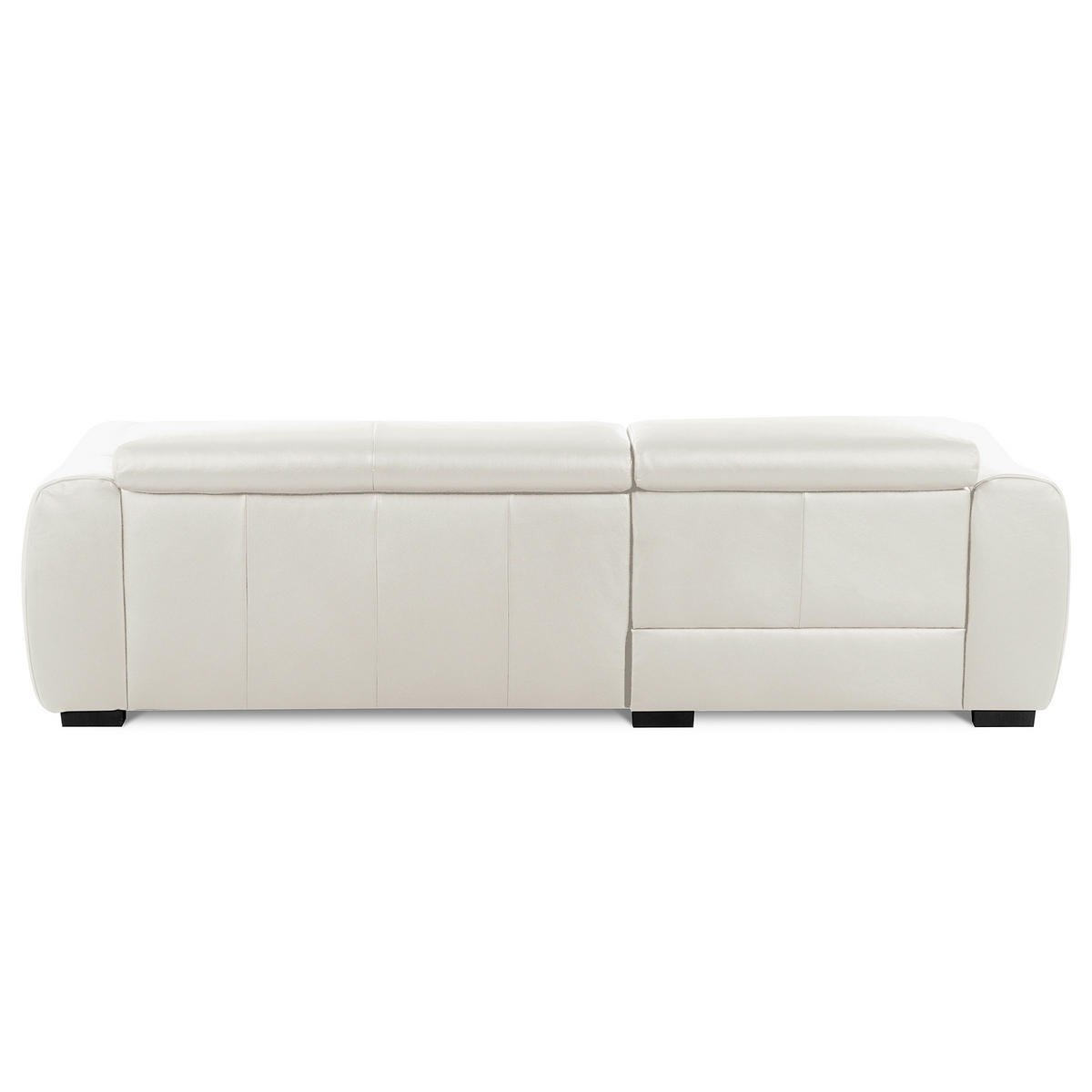 ECKSOFA AVEIRO Weiß Echtleder Bettkasten, Kopfteilverstellung, Sitzvorzug  - Schwarz/Weiß, Design, Leder/Kunststoff (177/274cm) - Livetastic