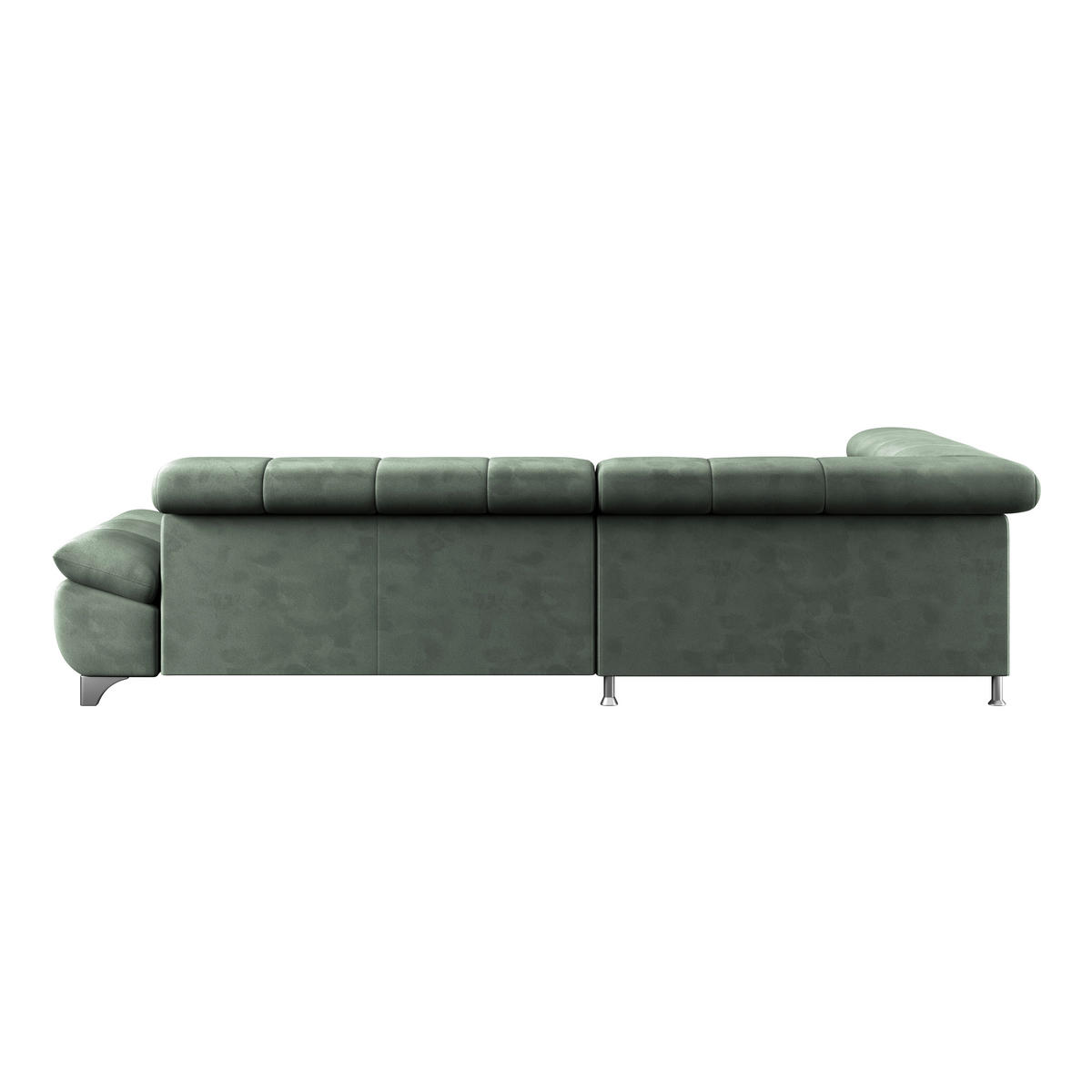 ECKSOFA Grün Chenille  - Chromfarben/Grün, KONVENTIONELL, Textil/Metall (234/312cm) - Livetastic