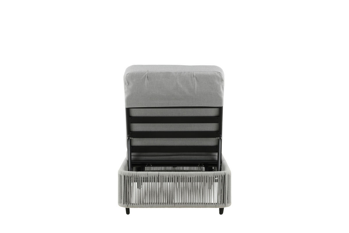 SONNENLIEGE 75/32/205 cm  - Schwarz/Grau, KONVENTIONELL, Textil/Metall (75/32/205cm) - Gardenson