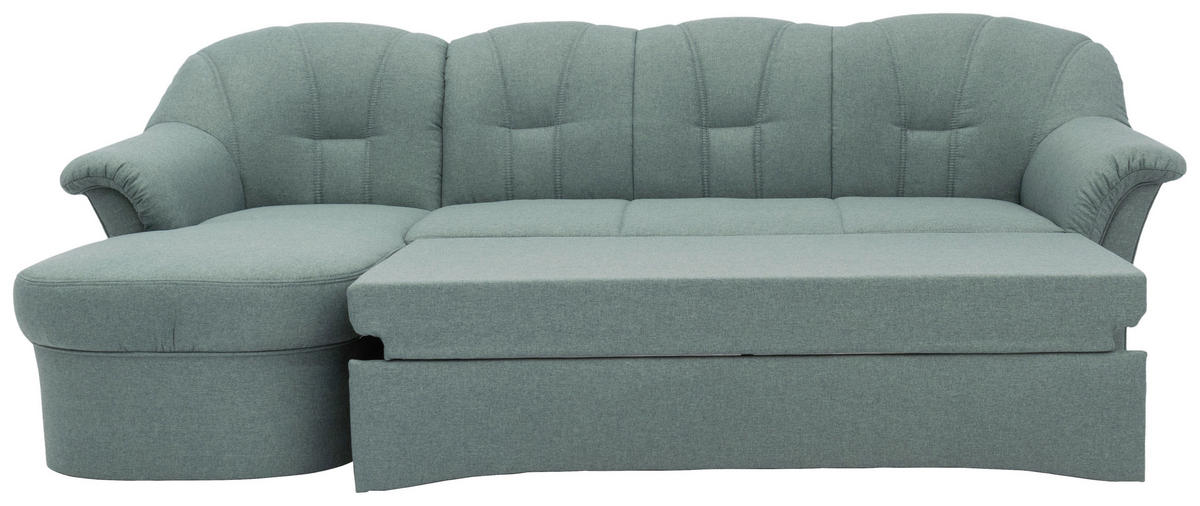 ECKSCHLAFSOFA in Webstoff Hellblau  - Schwarz/Hellblau, KONVENTIONELL, Kunststoff/Textil (142/233cm) - MID.YOU