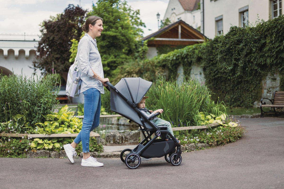 BUGGY Boogy 2 Stone  - Dunkelgrau/Schwarz, Basics, Textil/Metall (51/105/84,5cm) - Osann