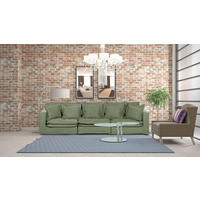 BIGSOFA STELLA in Webstoff Olivgrün  - Schwarz/Olivgrün, Design, Kunststoff/Textil (338/90/119cm) - P & B
