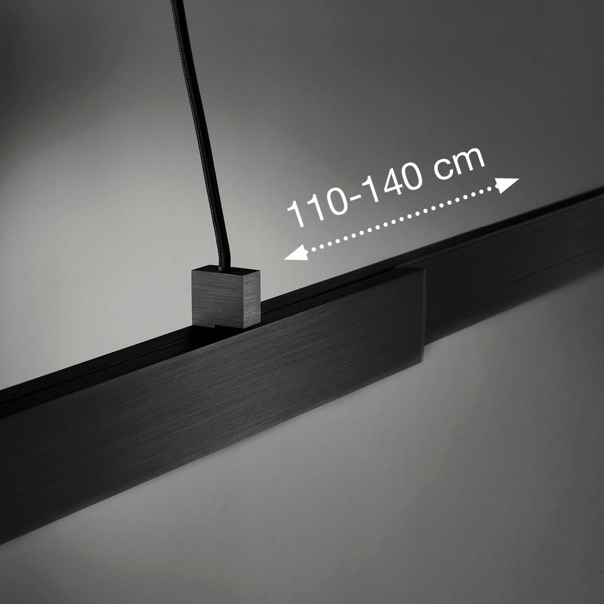 LED-HÄNGELEUCHTE 110-140/6/250 cm  - Schwarz, Design, Metall (110-140/6/250cm) - Schöner Wohnen