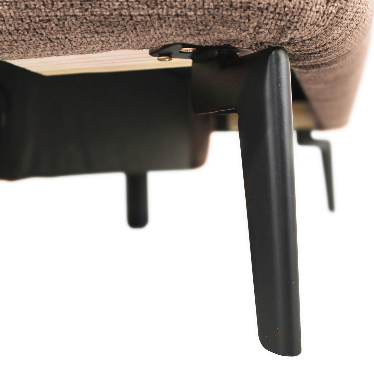 ECKSOFA in Webstoff Beige  260/192 cm  - Beige/Schwarz, Design, Textil/Metall (260/192cm) - MID.YOU