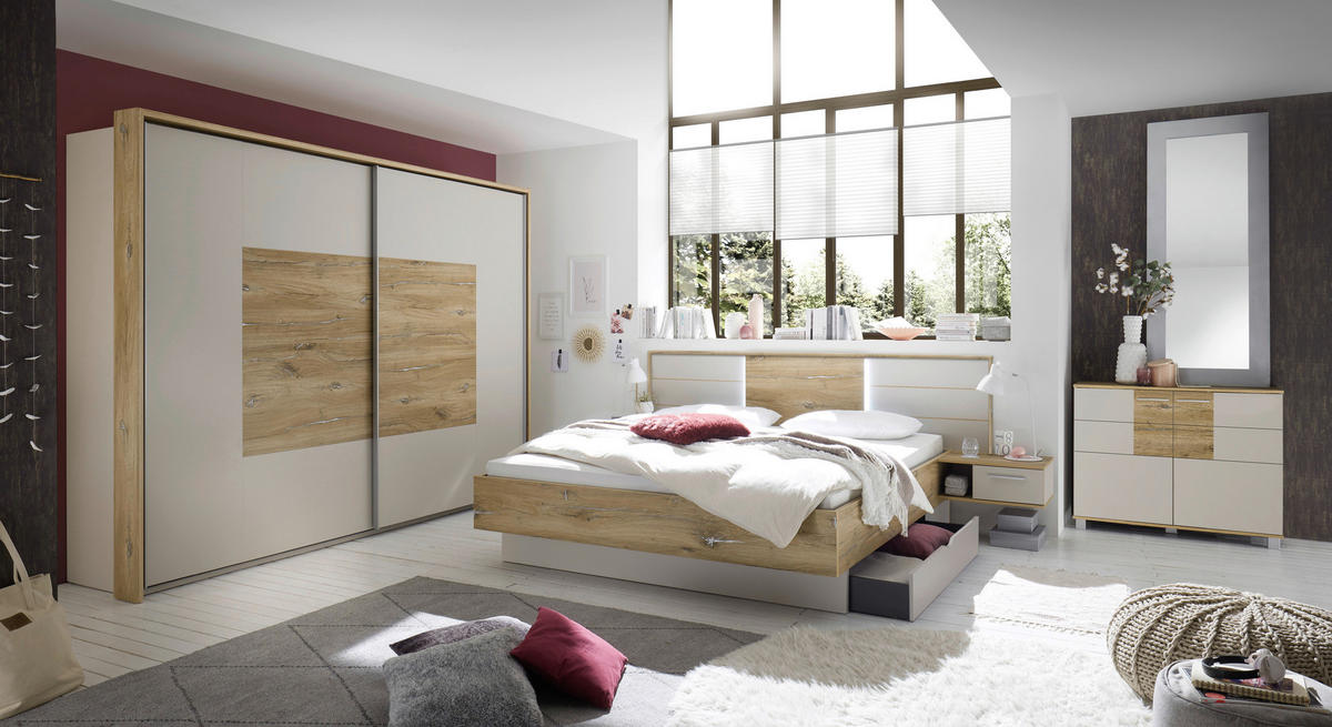 BETTKASTENSET Champagner  - Champagner, Holzwerkstoff/Kunststoff (137/19/62cm) - Ti'me