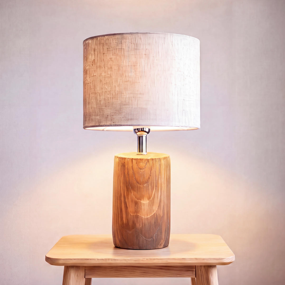 BORDSLAMPA 20/35 cm   - sandfärgad/brun, Natur, textil/sten (20/35cm) - Fischer & Honsel