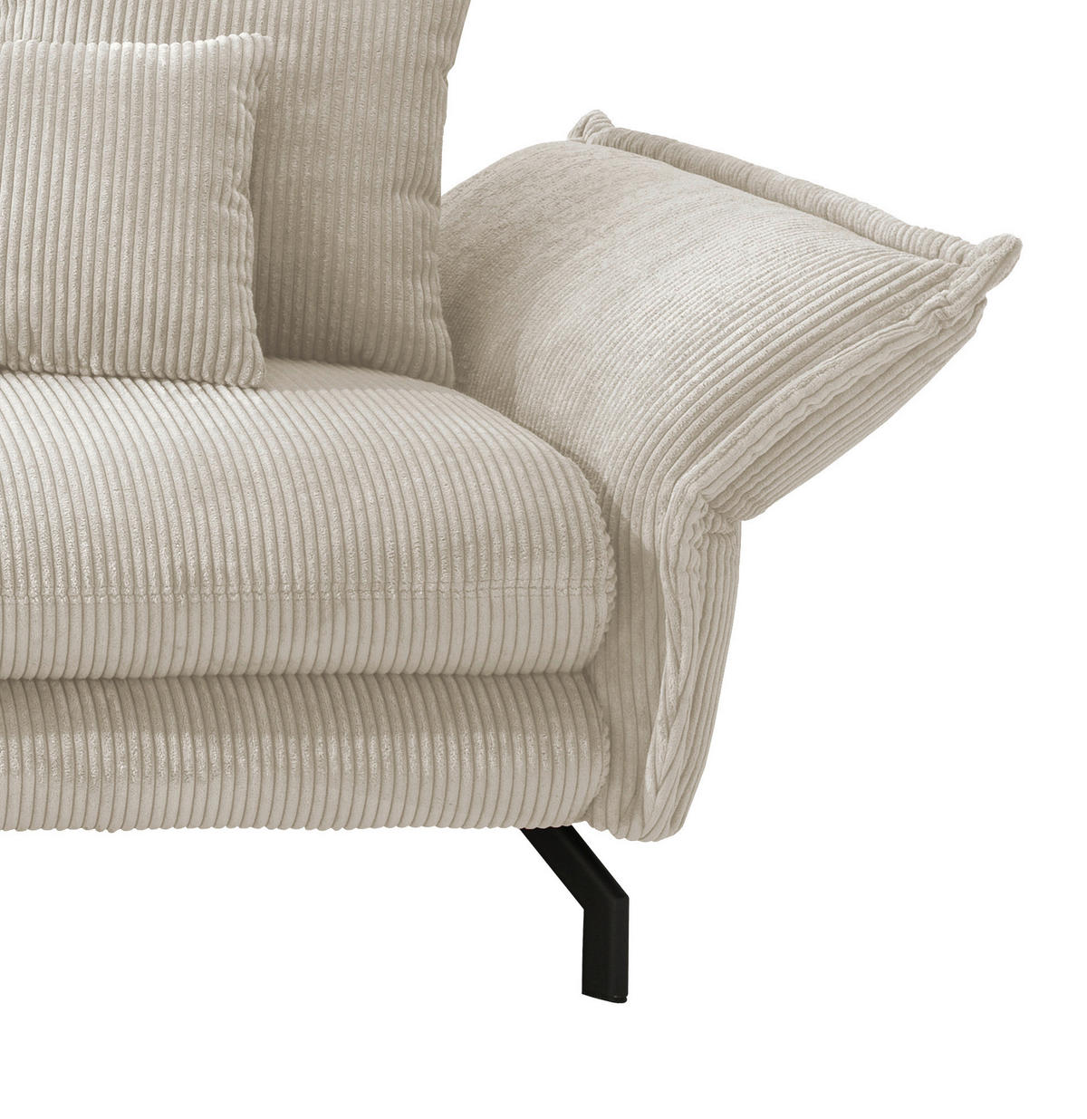 ECKSOFA in Cord Beige  180/255 cm  - Beige/Schwarz, MODERN, Textil/Metall (180/255cm) - Livetastic