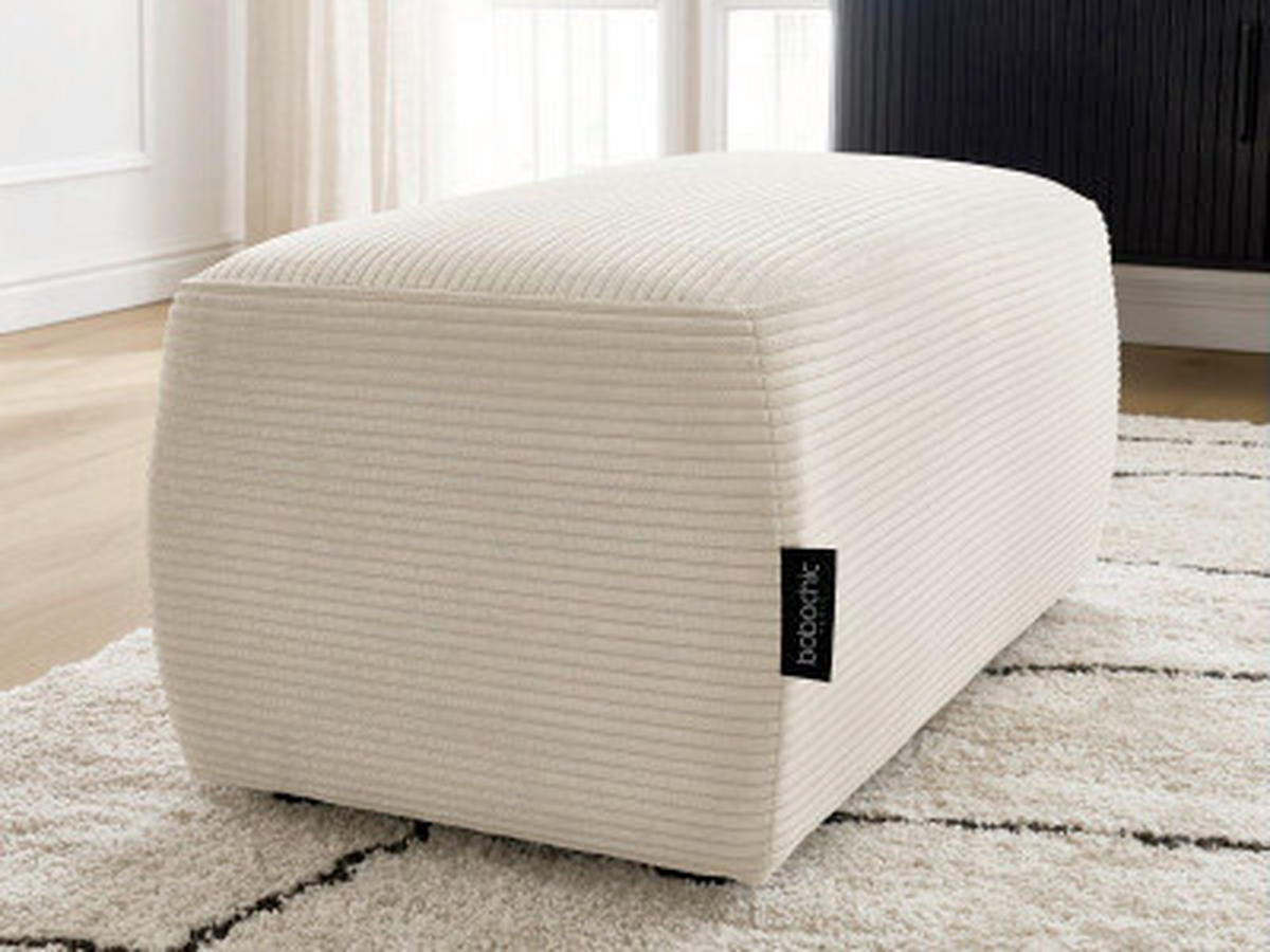 HOCKER ATILLA Cord Beige  - Beige/Schwarz, MODERN, Kunststoff/Textil (92/44/48cm)