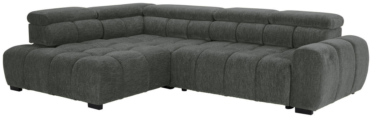 ECKSOFA inkl. Funktionen Blau, Braun Webstoff  - Blau/Schwarz, MODERN, Kunststoff/Textil (205/297cm) - Welnova