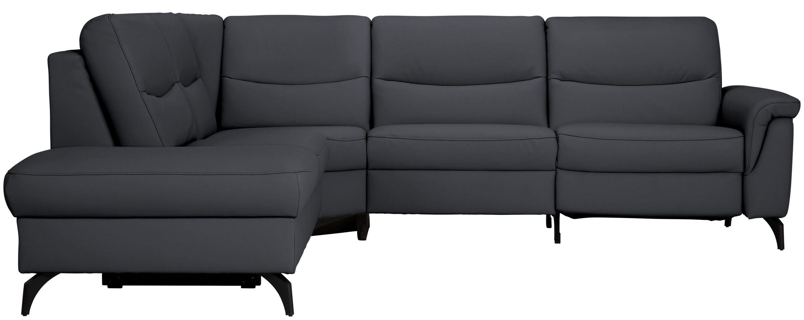 ECKSOFA in Echtleder Dunkelblau  249/280 cm  - Anthrazit/Dunkelblau, Design, Leder/Metall (249/280cm) - Himolla Komfortklass