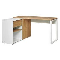 ECKSCHREIBTISCH  Weiß, Eichefarben Stauraum, seitenverkehrt montierbar  - Eichefarben/Weiß, MODERN, Holzwerkstoff/Metall (140/75/118cm) - MID.YOU