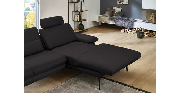 ECKSOFA in Echtleder Dunkelbraun 310/180 cm - Dunkelbraun/Schwarz, Design, Leder/Metall (310/180cm) - Dieter Knoll