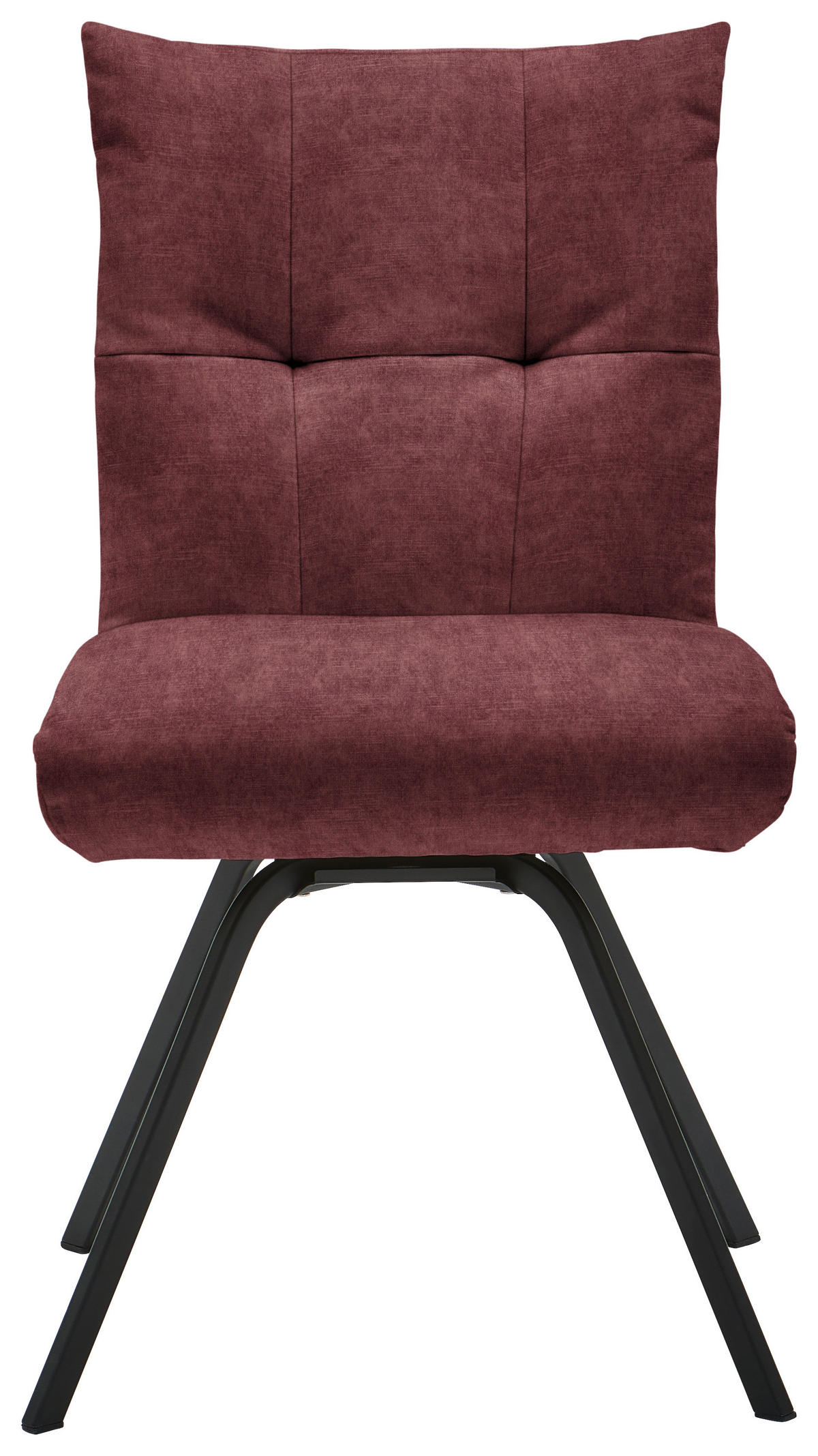 STUHL Velours  - Weinrot/Schwarz, Design, Textil/Metall (50/84/68cm) - Welnova