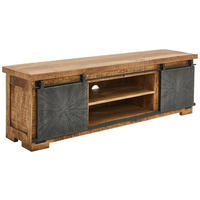 LOWBOARD  in 160/50/40 cm  - Schwarz/Naturfarben, Design, Holz/Metall (160/50/40cm) - Ambia Home