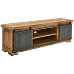 LOWBOARD  in 160/50/40 cm  - Schwarz/Naturfarben, Design, Holz/Metall (160/50/40cm) - Ambia Home