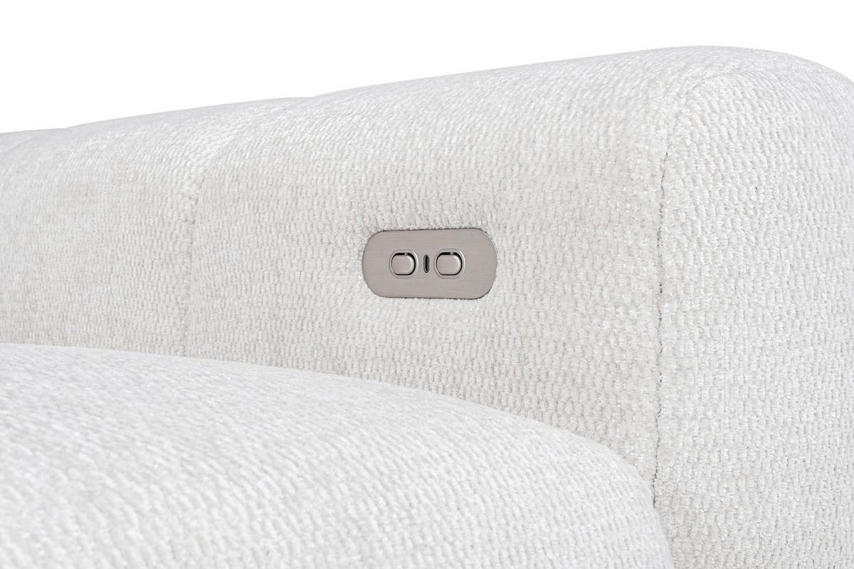 BIGSOFA Chenille Weiß  - Schwarz/Weiß, Design, Kunststoff/Textil (260/76-103/119cm) - Welnova