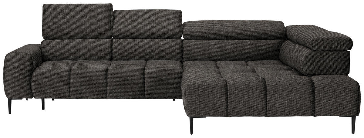 ECKSOFA in Webstoff Graubraun  300/216 cm  - Currygelb/Graubraun, Design, Textil/Metall (300/216cm) - Welnova