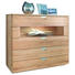 KOMMODE Kernbuche massiv Buchefarben - Buchefarben/Silberfarben, Design, Holz/Metall (120/110,5/46cm) - LINEA NATURA