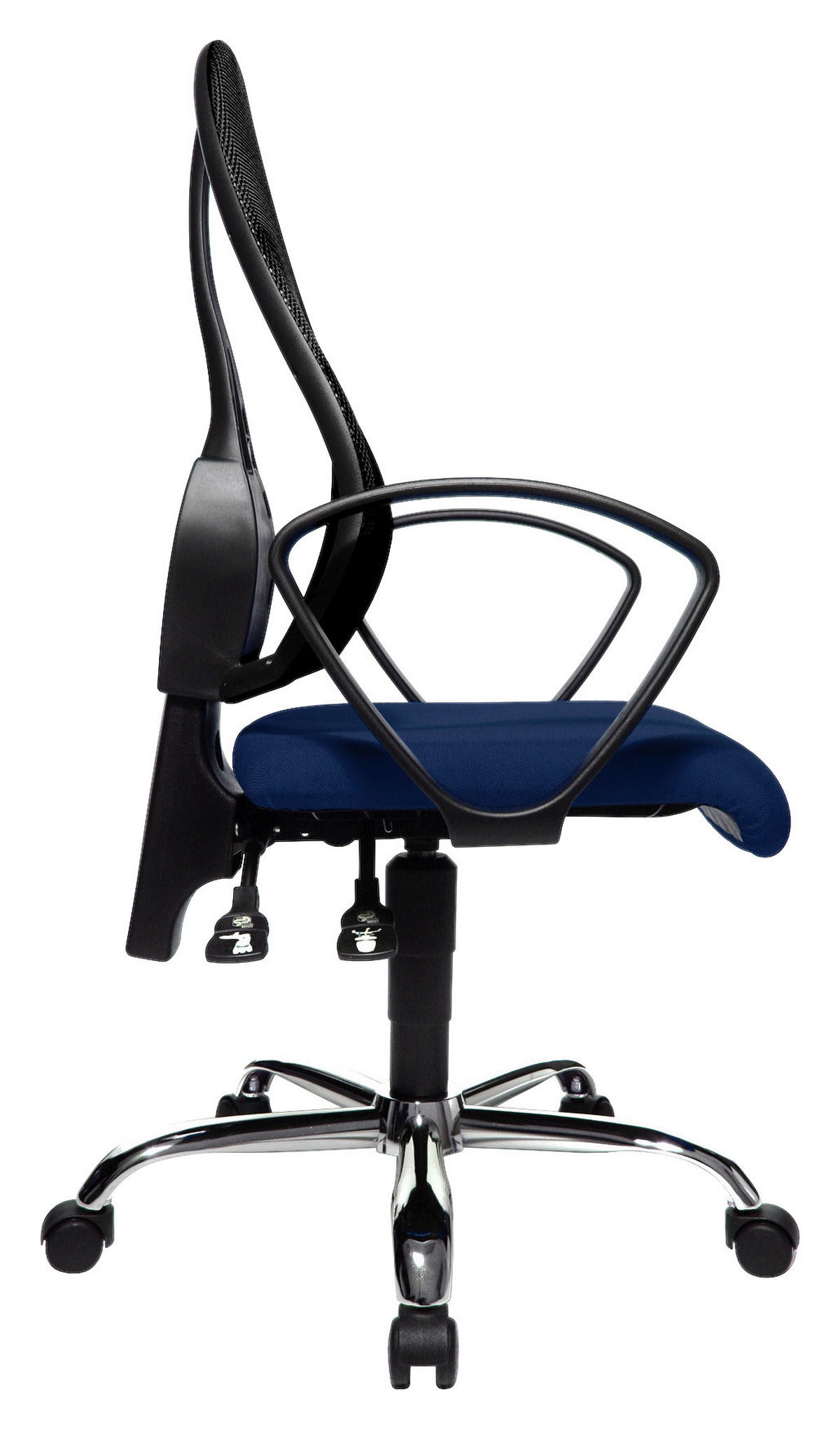 DREHSTUHL Netz Schwarz, Dunkelblau  - Schwarz/Dunkelblau, Design, Kunststoff/Textil (48/103-111/48cm) - Topstar