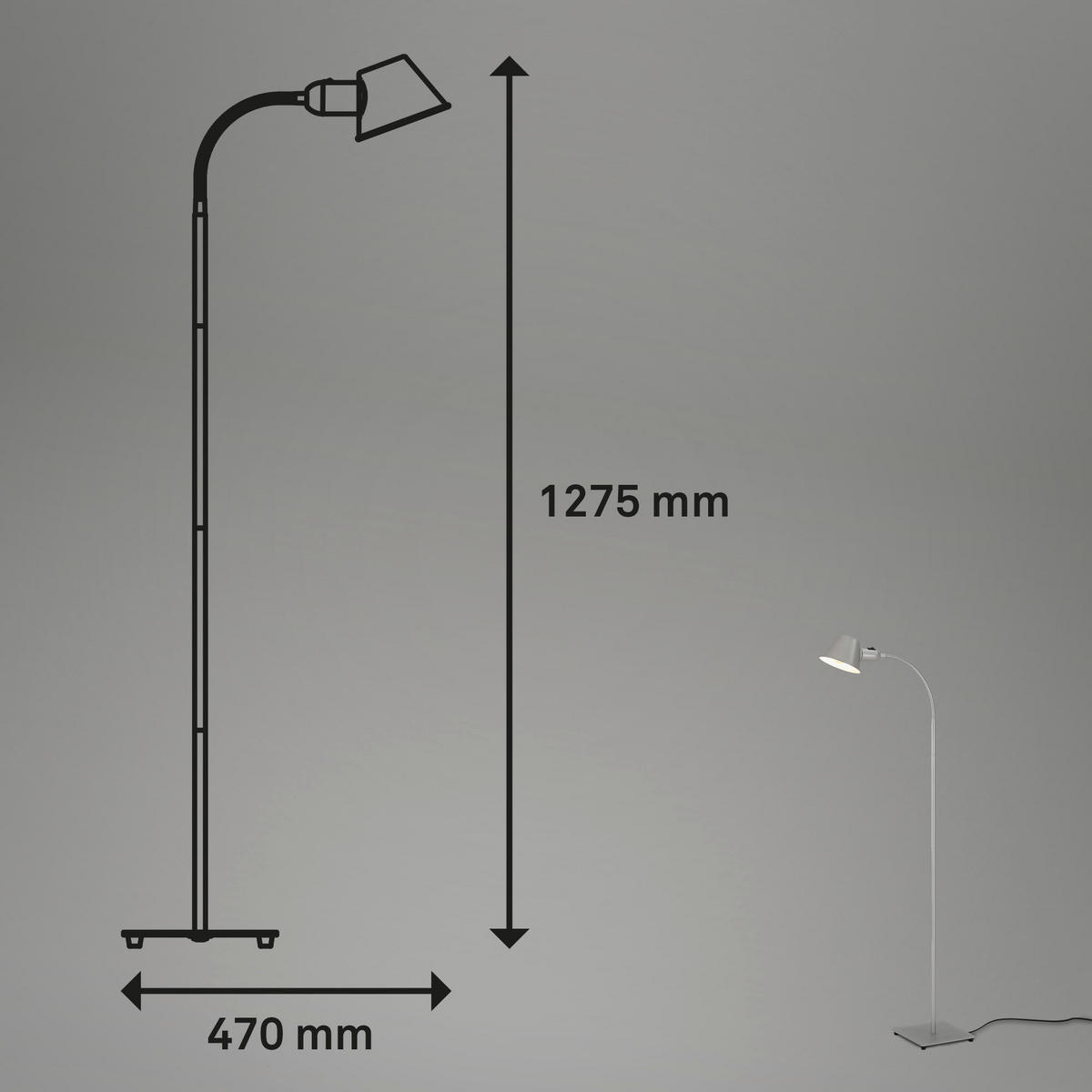 STOJACÍ LAMPA, 22/22/152 cm - barvy chromu, Design, kov (22/22/152cm)