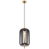 HÄNGELEUCHTE Blacky I 22/120 cm   - Messingfarben, Design, Glas/Metall (22/120cm) - Globo
