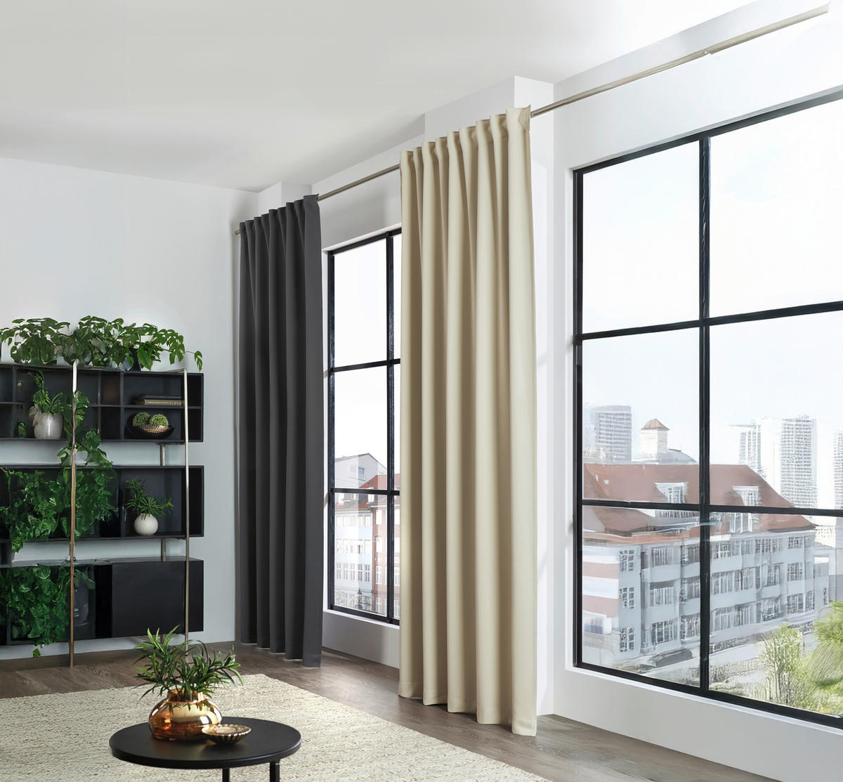 Draperie Opacă obscuritate  - bej, Basics, textil (140/300cm) - Esposa