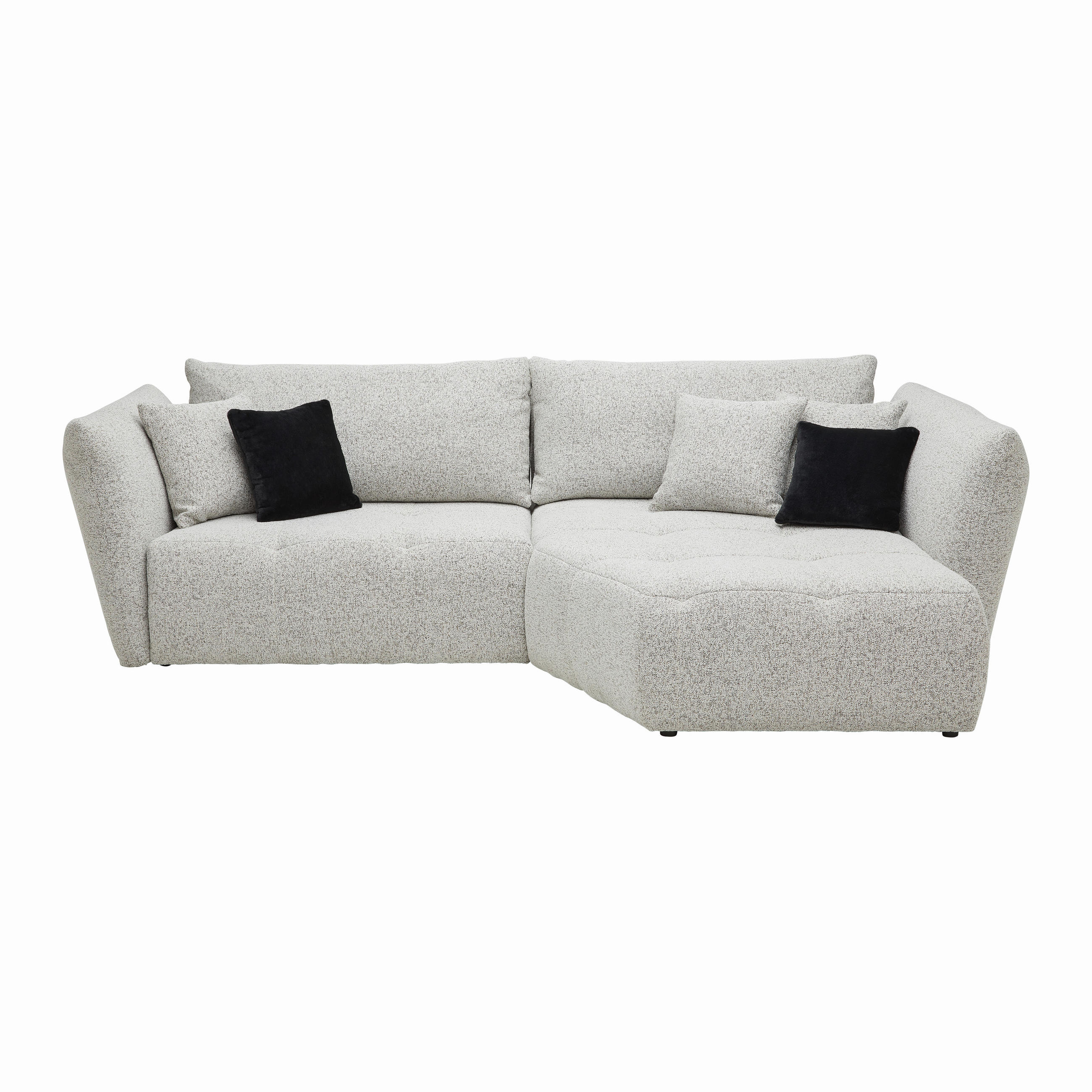 ECKSOFA Struktur Beige  - Beige/Schwarz, Modern, Textil (300/193cm) - Livetastic