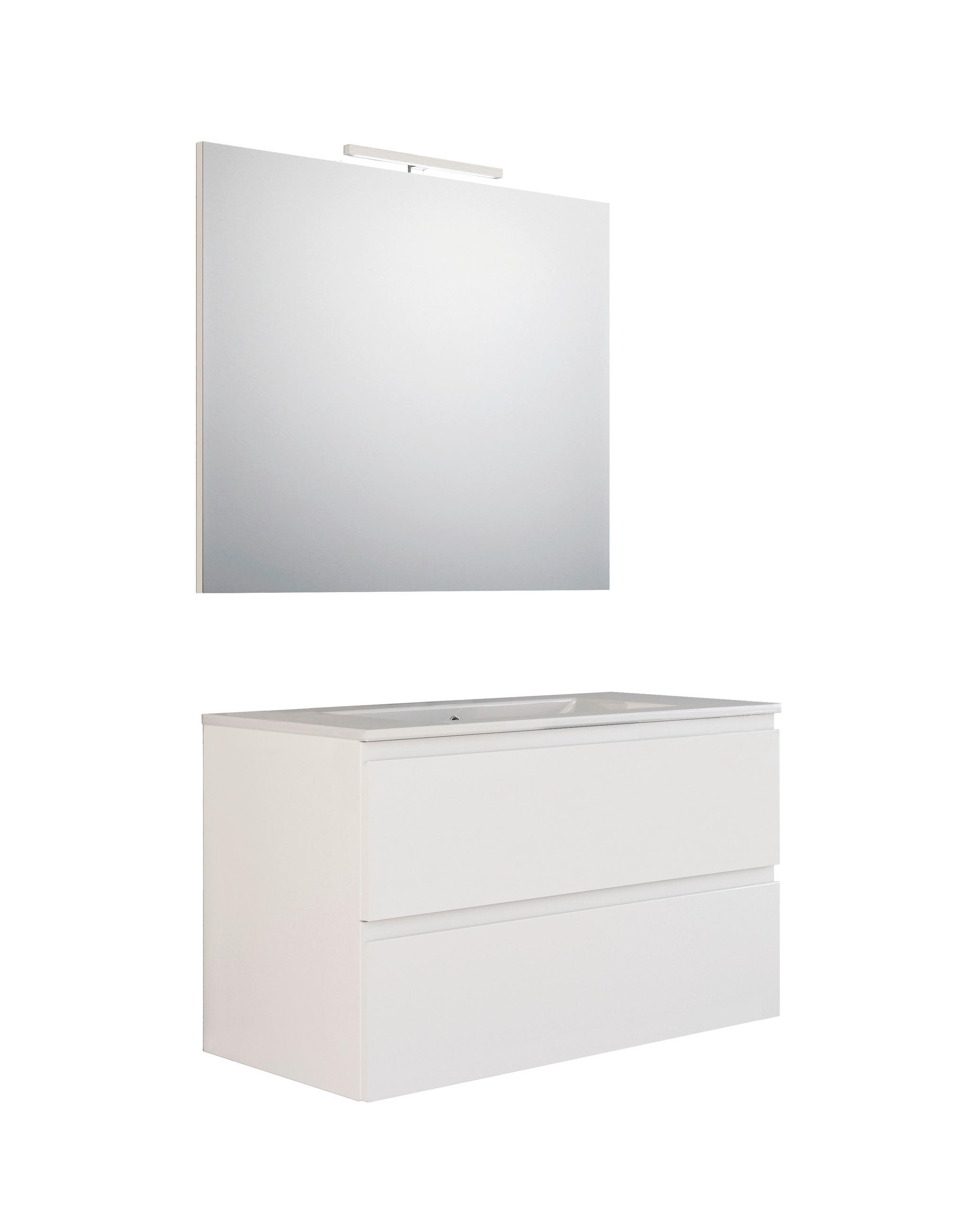 BADEZIMMER 3-teilig  in  - Weiß Hochglanz/Weiß, Trend, Keramik/Holzwerkstoff (80/138/46cm) - Belluti