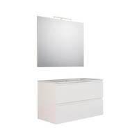 BADEZIMMER 3-teilig  in  - Weiß Hochglanz/Weiß, Trend, Keramik/Holzwerkstoff (80/138/46cm) - Belluti