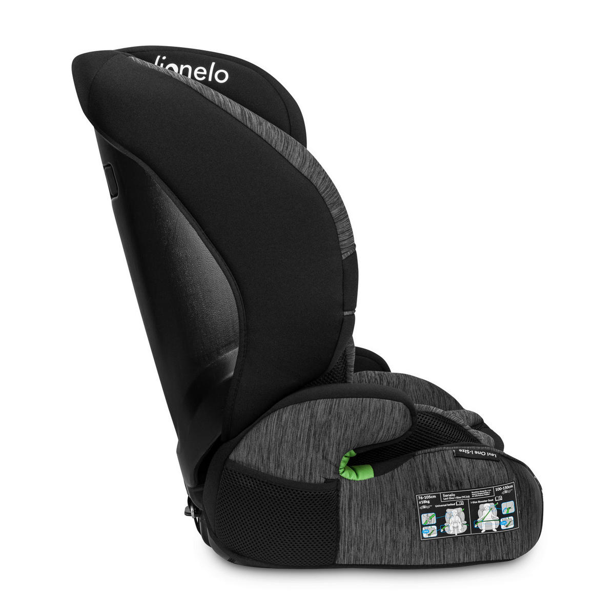 KINDERAUTOSITZ Levi One i-Size  - Schwarz/Grau, Basics, Kunststoff/Textil (52/46.5/58cm) - Lionelo