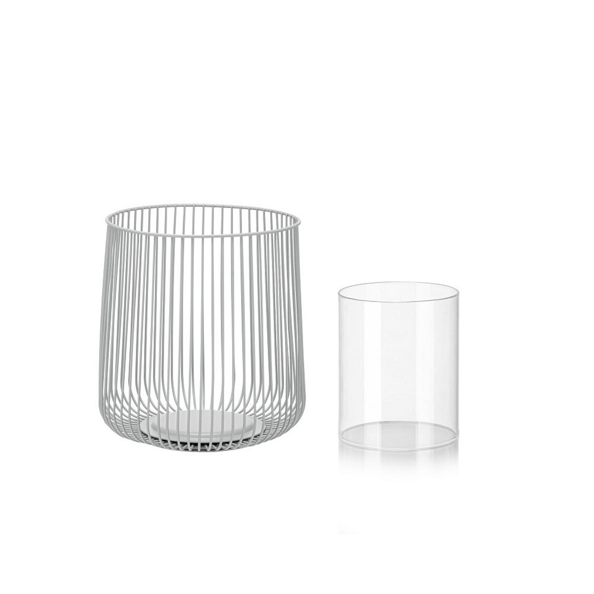LATERNE - Hellgrau, KONVENTIONELL, Metall (14,9/19,5cm) - Blomus